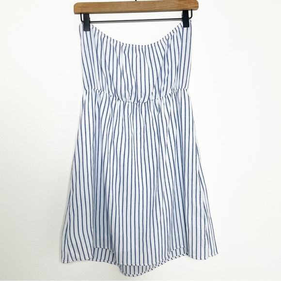 THE BLUE DOOR BOUTIQUE SEASIDE STRAPLESS BLUE WHITE LARGE DRESS BRAND NEW - Picture 3 of 6